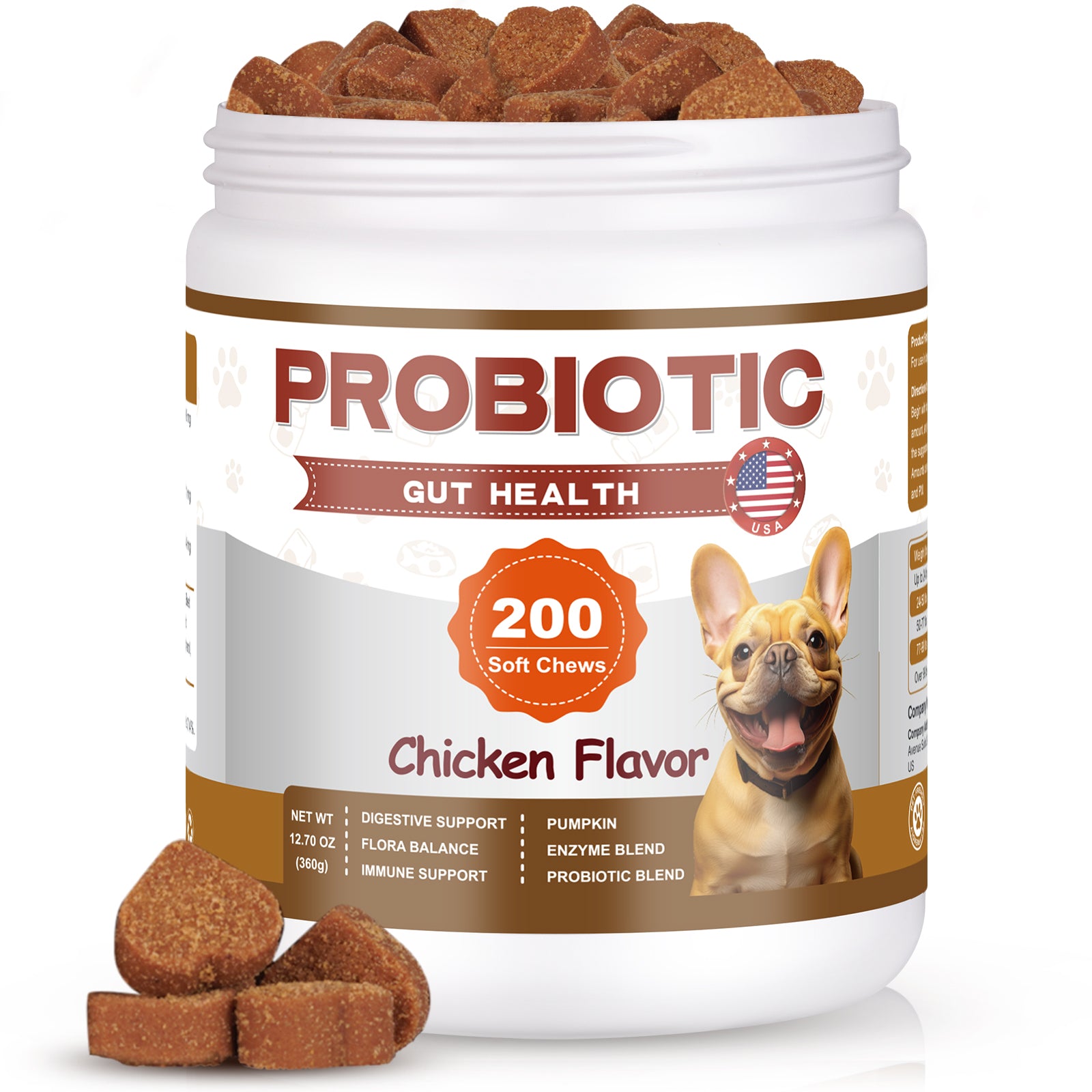 ColEaze Probiotic Gut Health Chews – 200 Soft Chews of Brutal Digestive Domination. No More Gas, No More Loose Stools, No More Weak Immunity. Pumpkin + 6.84B CFU Probiotics + Enzyme Strike Force