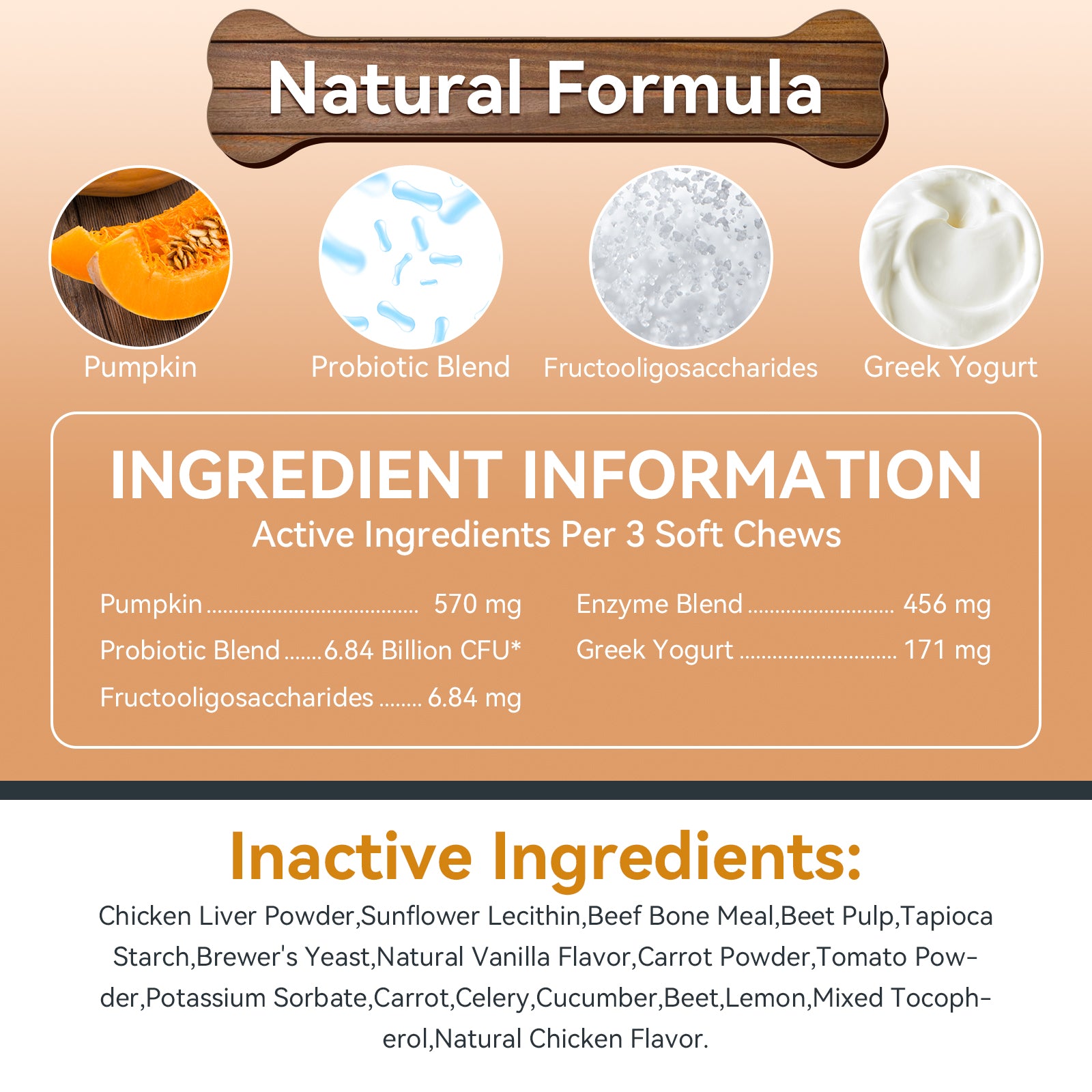 ColEaze Probiotic Gut Health Chews – 200 Soft Chews of Brutal Digestive Domination. No More Gas, No More Loose Stools, No More Weak Immunity. Pumpkin + 6.84B CFU Probiotics + Enzyme Strike Force